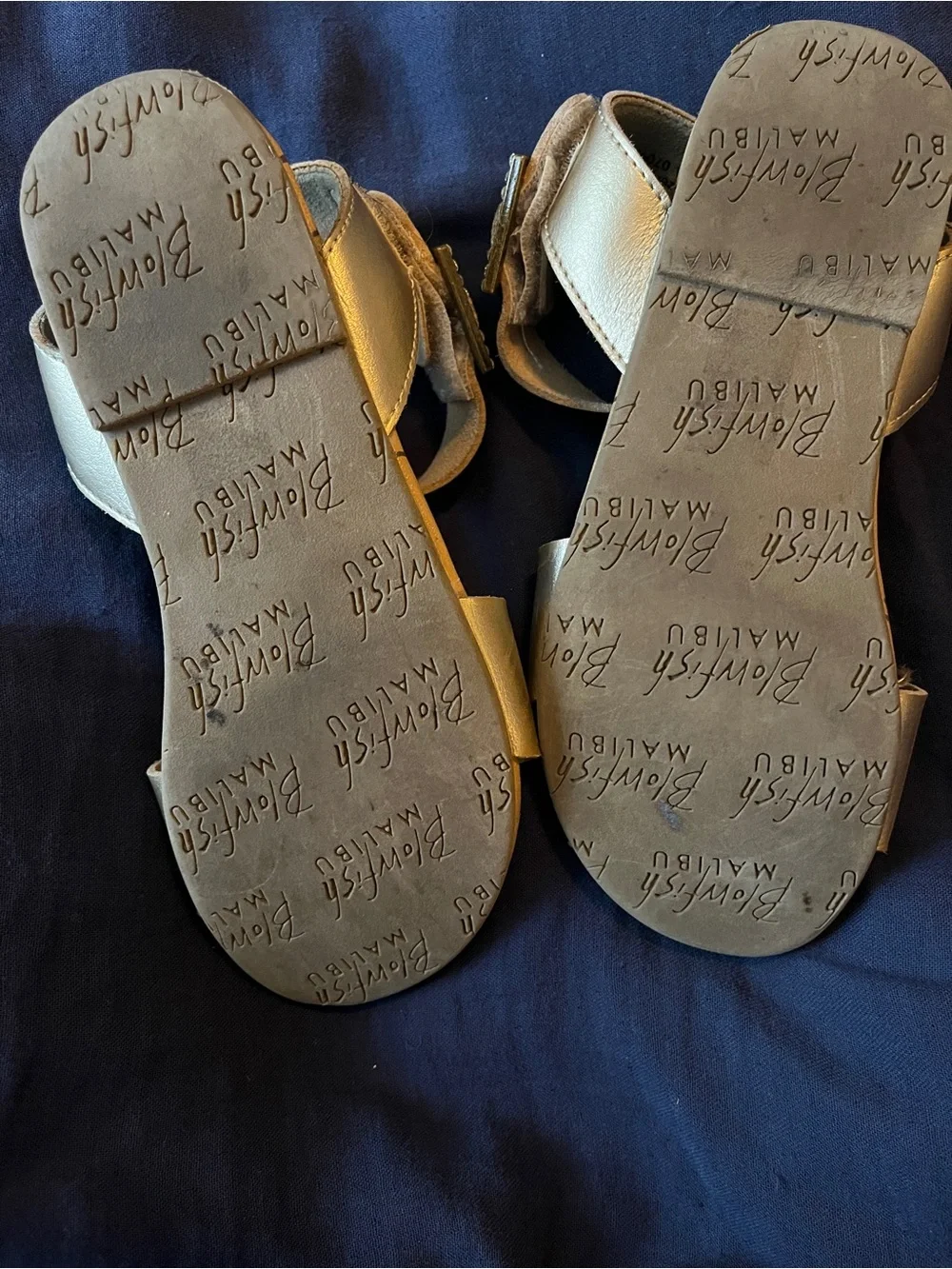 Blowfish Malibu Girls Metallic Tan Ankle-Strap Sandals Size 1 Girl